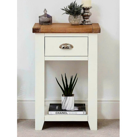 TT-TEL-WH : Tủ 1 Ngăn Kéo ( Màu Trắng + Vàng Gỗ )